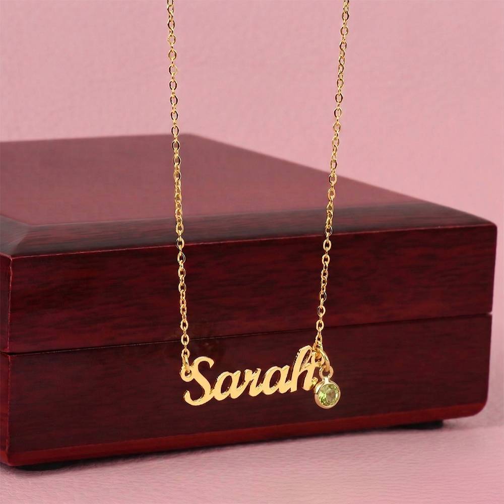 Personalized Birthstone Name Necklace | Custom Gift for Her