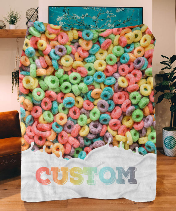 Fruit Cereal Custom Name Design - Personalized Blanket