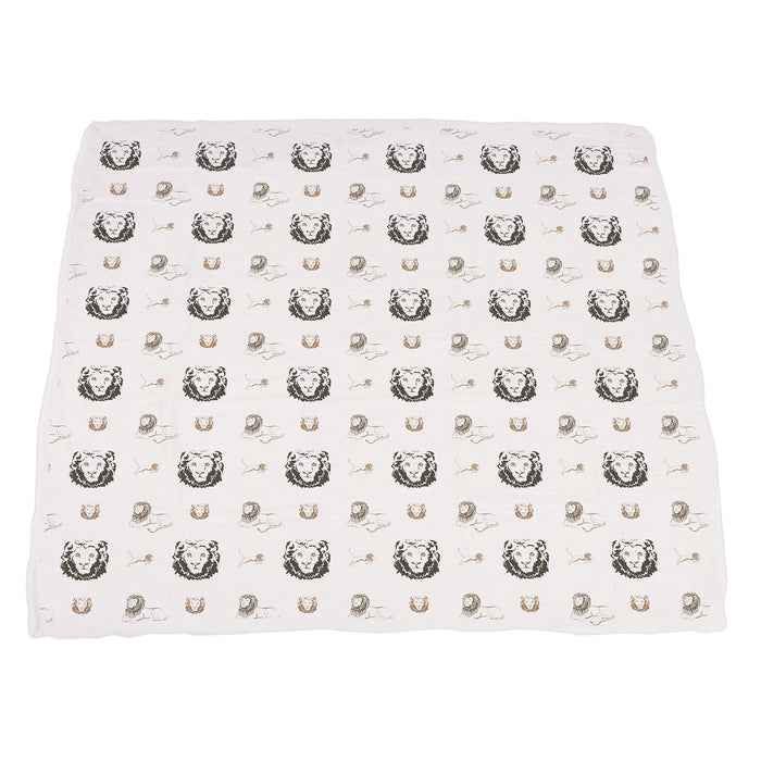 Hear Me Roar Lion and Rhinos and Elephants Bamboo Newcastle Blanket