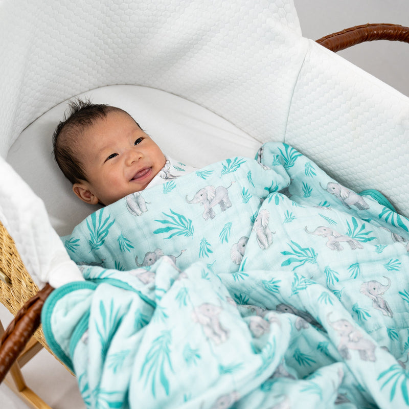 Elephantastic Muslin Baby Blanket