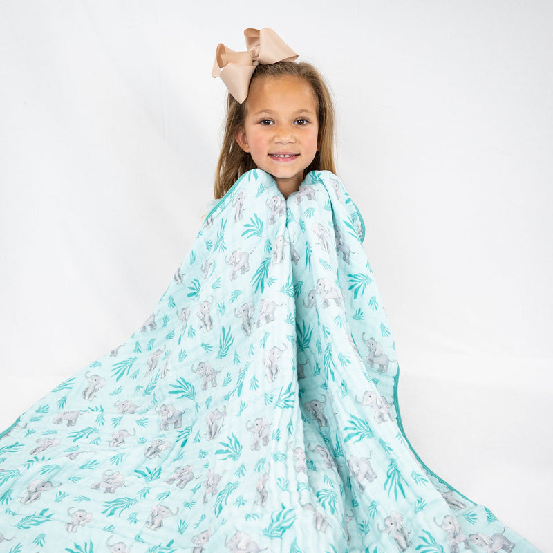 Elephantastic Muslin Baby Blanket