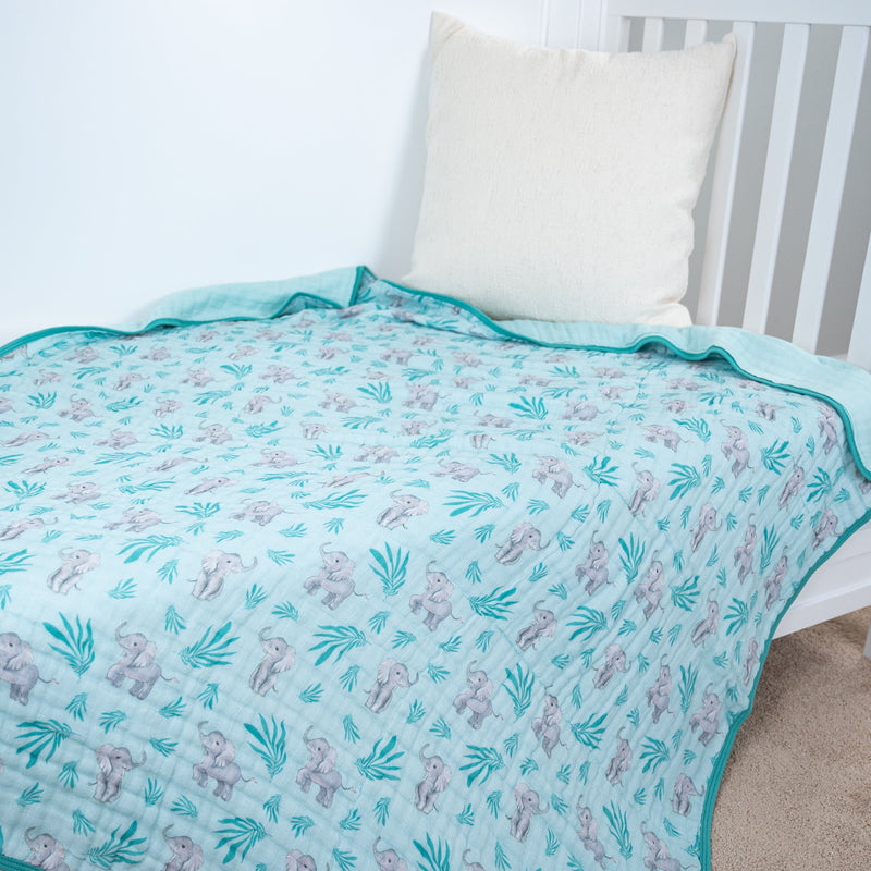 Elephantastic Muslin Baby Blanket