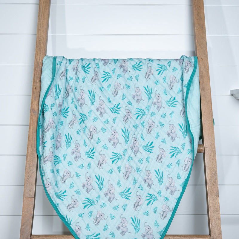 Elephantastic Muslin Baby Blanket
