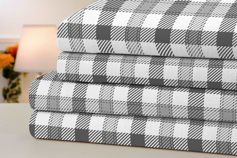 Bibb Home Printed Cotton 4 Piece Sheet Set.