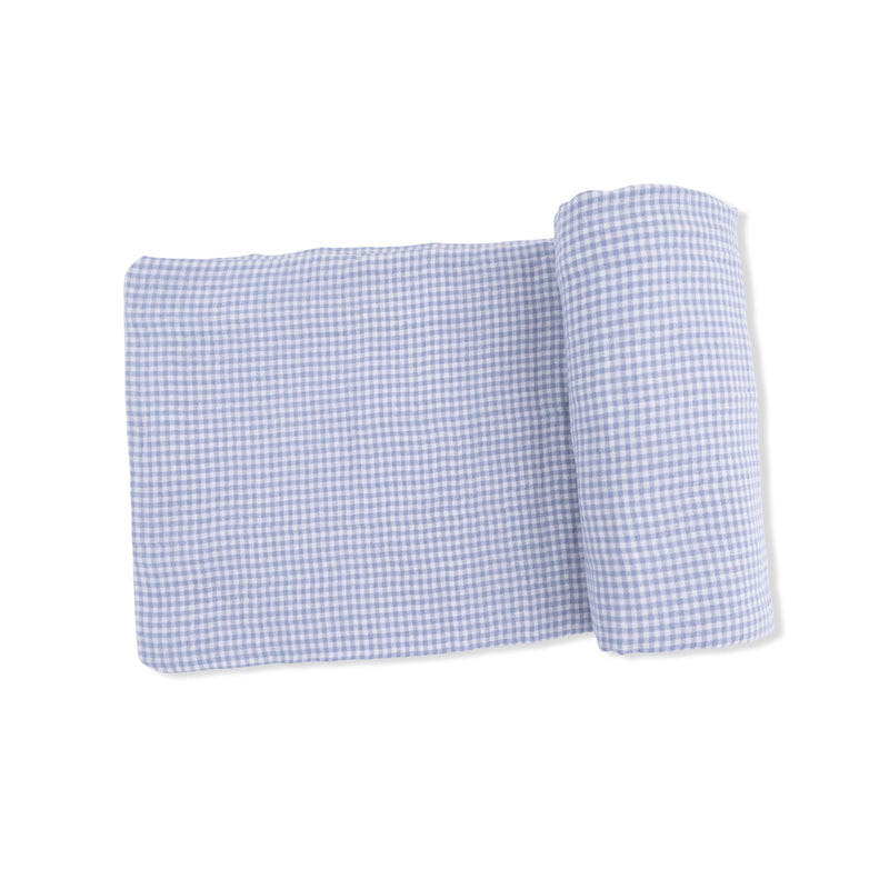 Micro Gingham Blue Blizzard - Swaddle Blanket