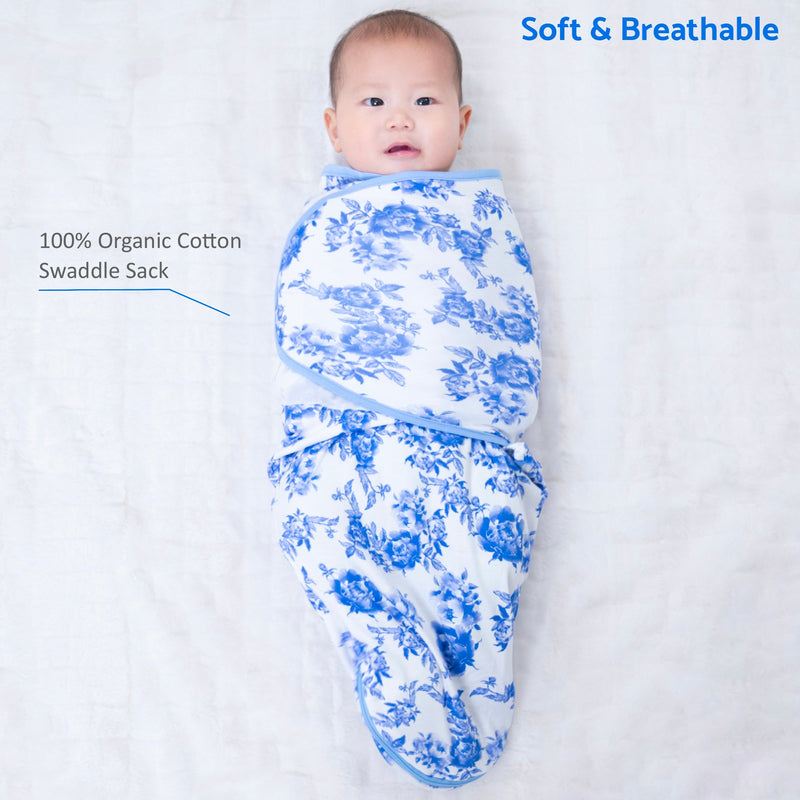 A Peony For Your Thoughts Baby Sleep Swaddle 100% Organic Cotton