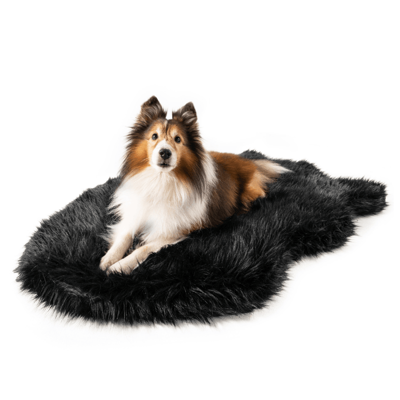 PupRug by Paw.com®  Faux Fur Orthopedic Dog Bed - Curve Midnight Black