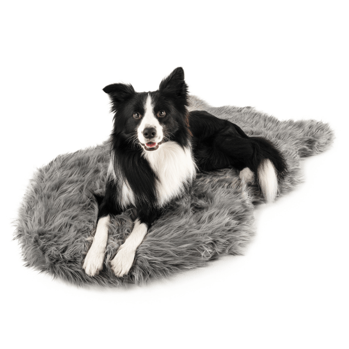 PupRug by Paw.com® Faux Fur Orthopedic Dog Bed - Curve Charcoal Grey