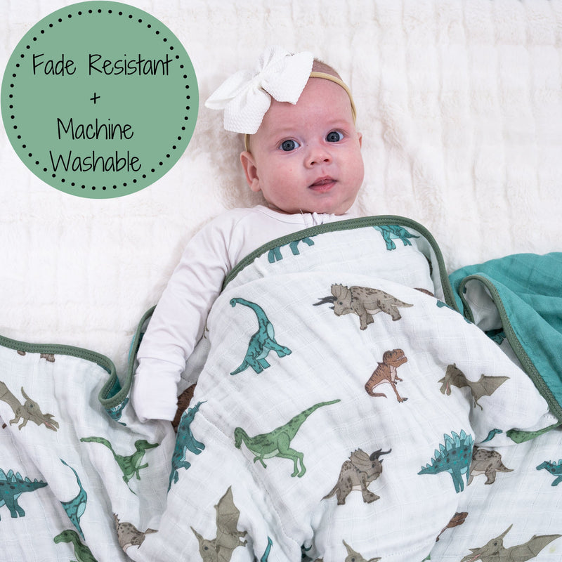 Have A T-rexcellent Day Muslin Baby Blanket