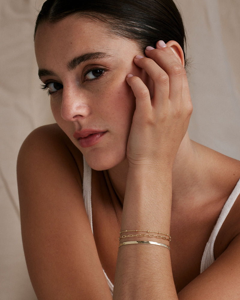 Connected Delicate Paperclip Chain Bracelet