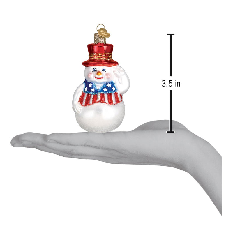 Patriotic Snowman Ornament