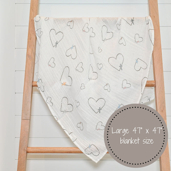 The Love of Christ Heart Baby Muslin Swaddle Blanket