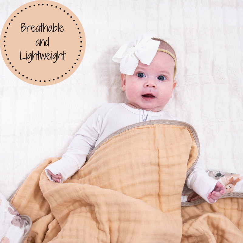 Bear Hugs Muslin Baby Blanket