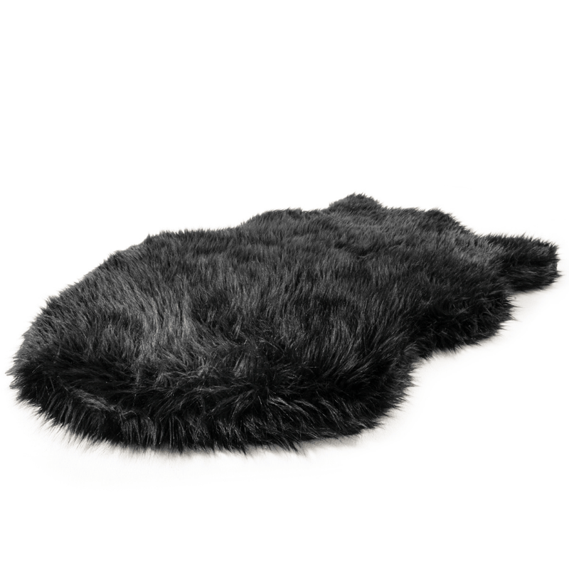 PupRug by Paw.com®  Faux Fur Orthopedic Dog Bed - Curve Midnight Black