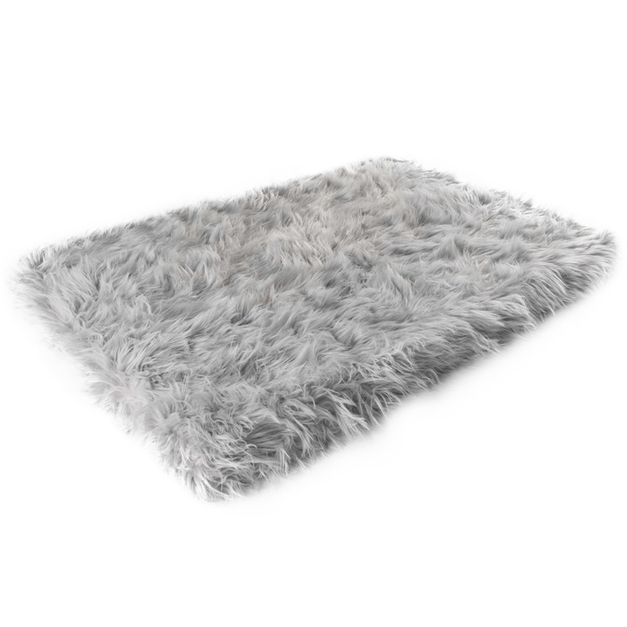 PupRug by Paw.com® Faux Fur Orthopedic Dog Bed - Rectangle Grey