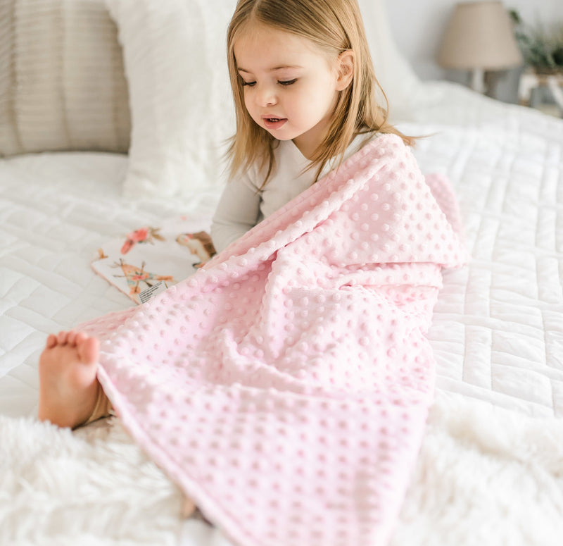 Minky Baby Blanket Woodland Tribe Pink