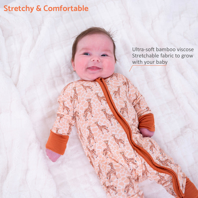 Gentle Giant Baby Bamboo Pajamas, 2-Way Zipper Romper