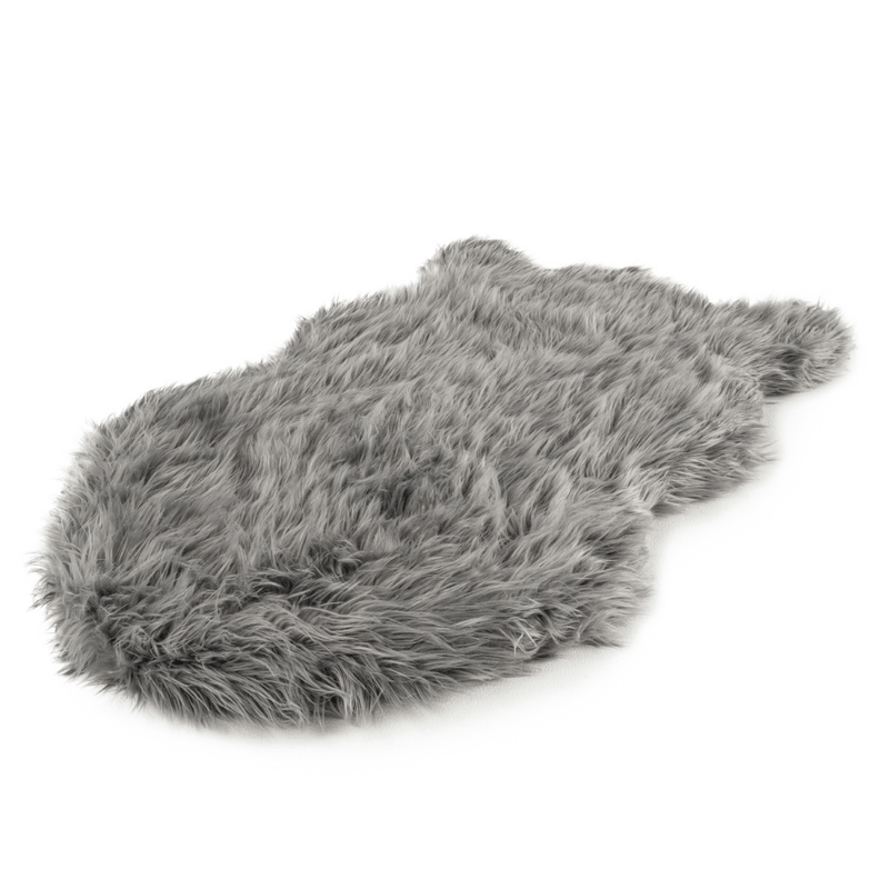 PupRug by Paw.com® Faux Fur Orthopedic Dog Bed - Curve Charcoal Grey