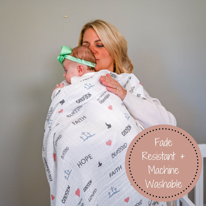 All Things Are Possible Baby Faith Swaddle Blanket