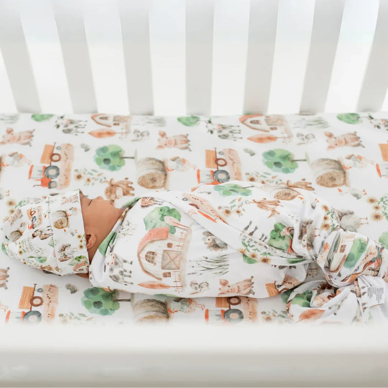 Buttery Soft and Stretchy Swaddle Blanket - Farm Life