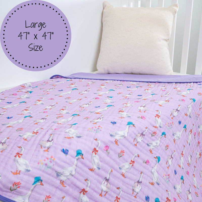 Goose Parade Muslin Baby Blanket
