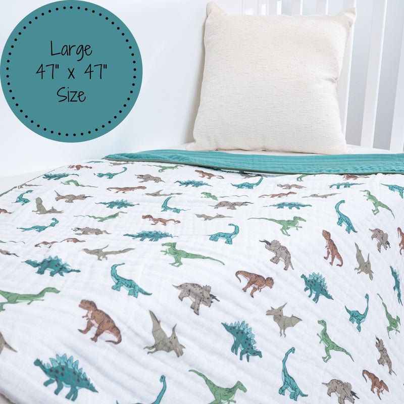 Have A T-rexcellent Day Muslin Baby Blanket