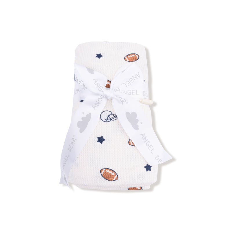 Footballs and Stars - Swaddle Blanket