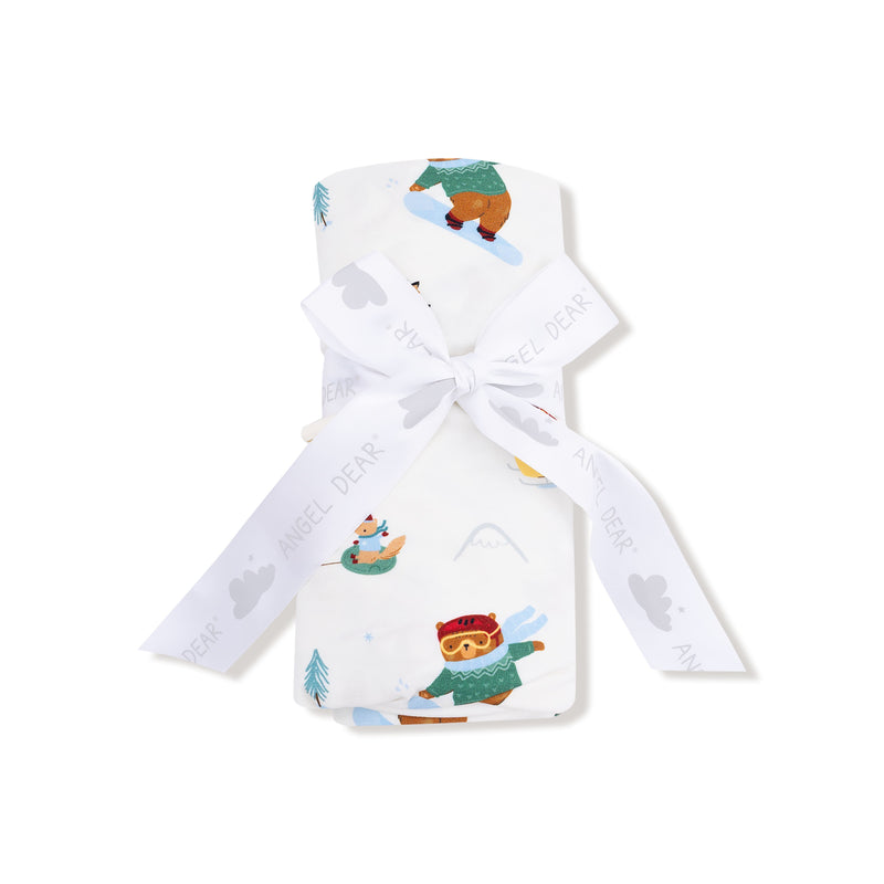 Winter Animal Sports - Swaddle Blanket