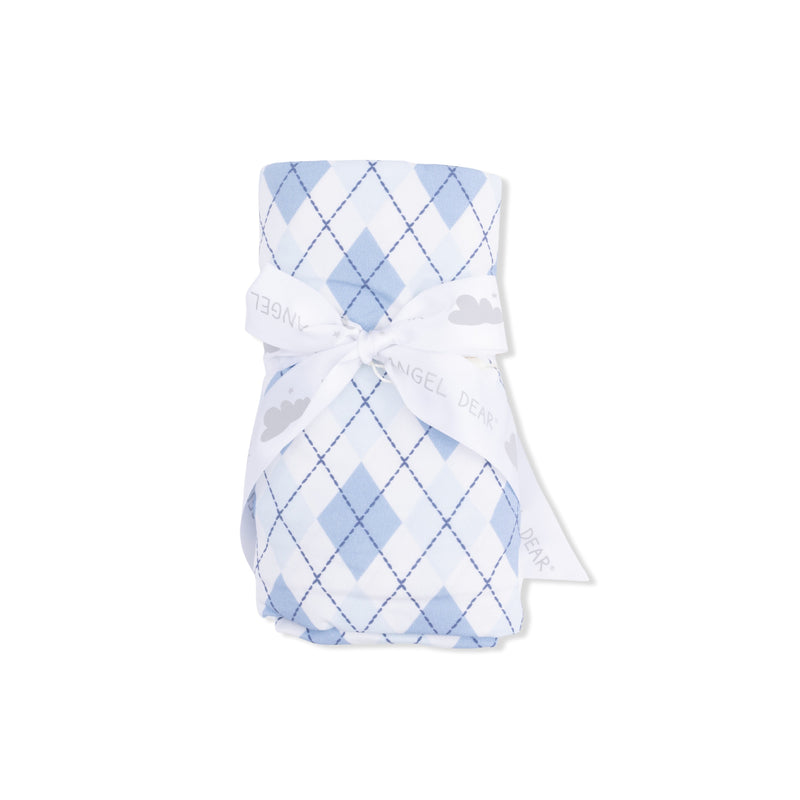 Blue Argyle - Swaddle Blanket