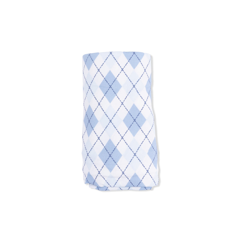 Blue Argyle - Swaddle Blanket