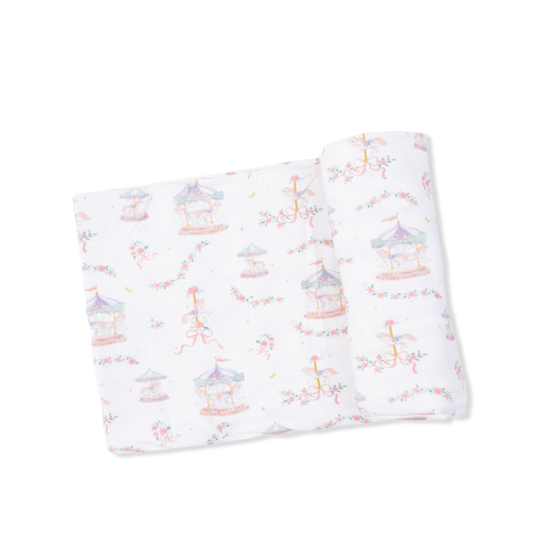 Carousel with Bows - Swaddle Blanket
