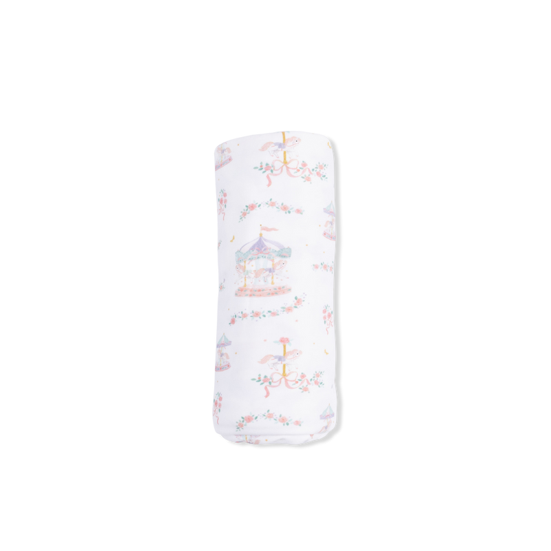 Carousel with Bows - Swaddle Blanket