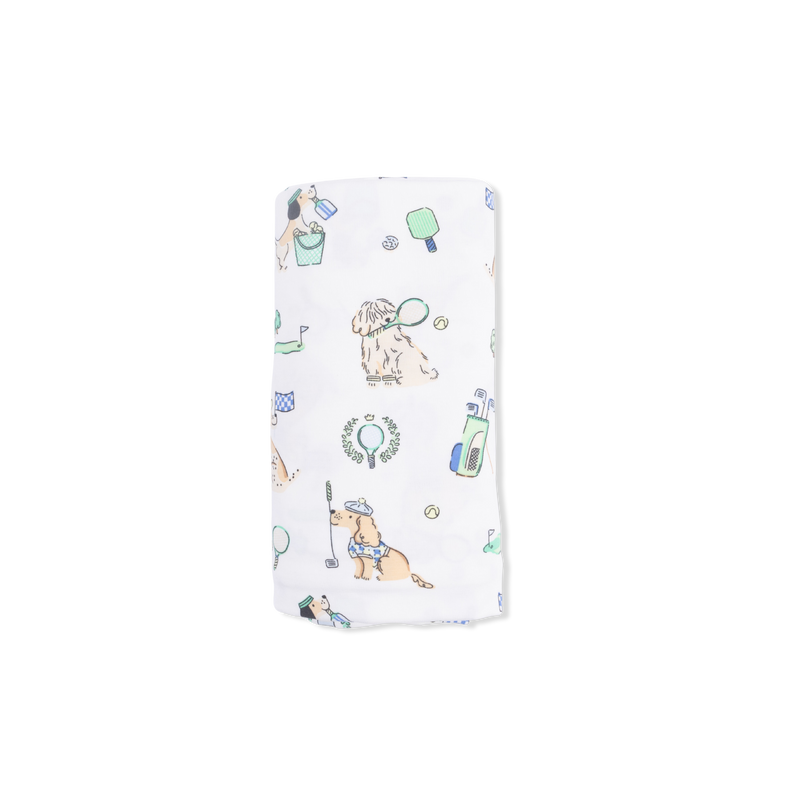 Country Club Dogs Neutral - Swaddle Blanket