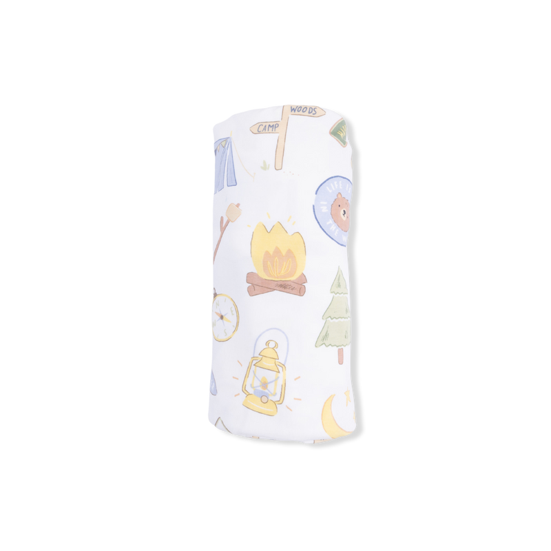 Camping Blue - Swaddle Blanket