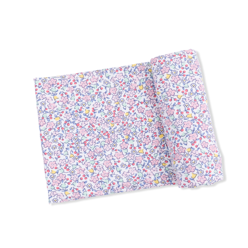 Elizabeth's Garden -2 Way Ruffle Back Zipper Footie & Swaddle Blanket Set
