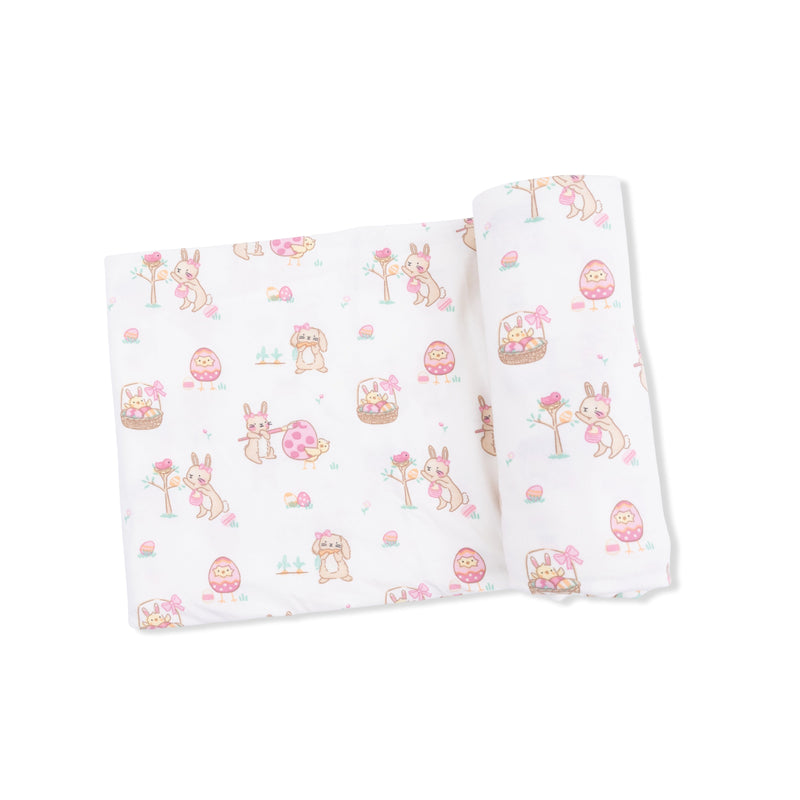 Easter Egg Hunt Pink - Swaddle Blanket