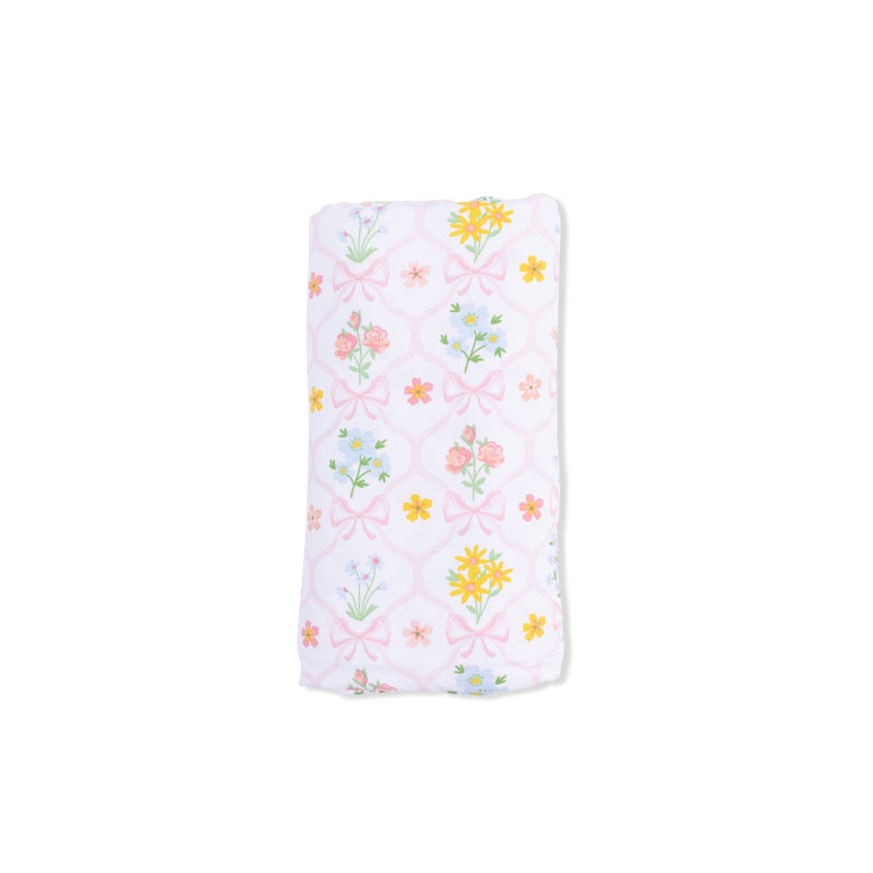 Spring Blooms Bow Trellis - Swaddle Blanket