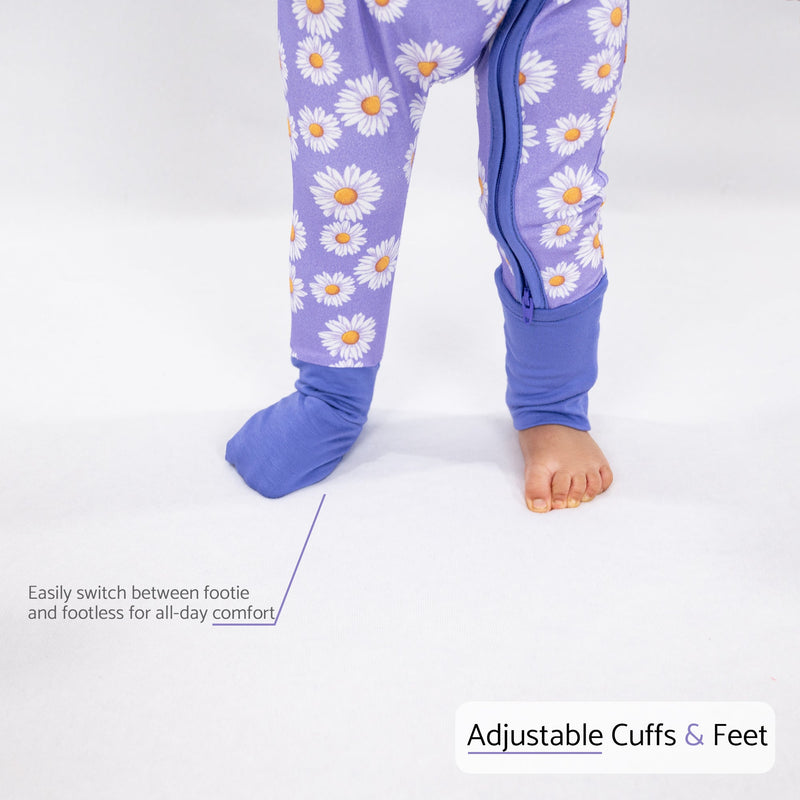 Lazy Daisy Baby Bamboo Pajamas, 2-Way Zipper Romper
