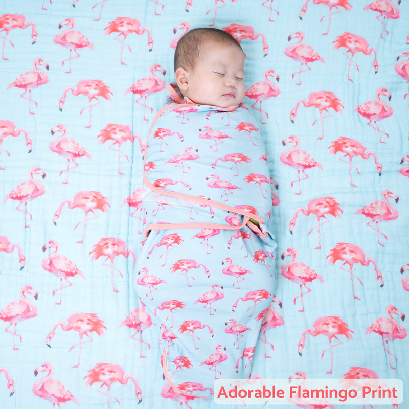 Flamingo Baby Sleep Swaddle 100% Organic Cotton
