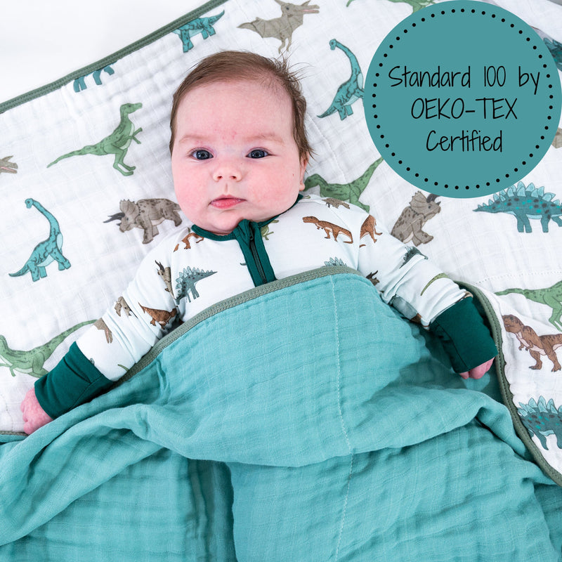 Have A T-rexcellent Day Muslin Baby Blanket