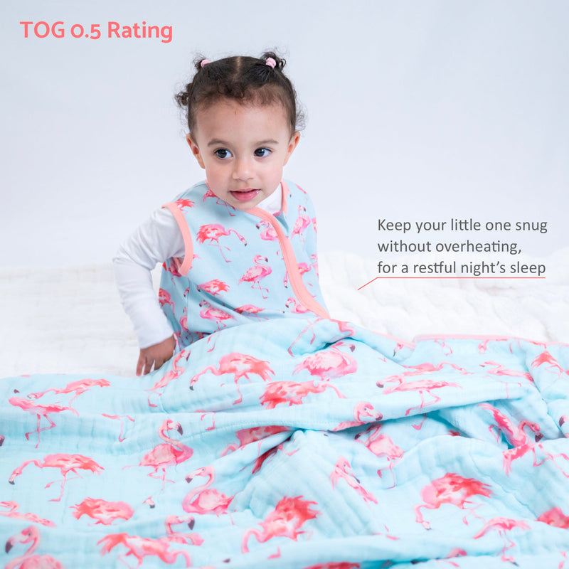 Flamingo Baby Sleep Sack, 100% Organic Cotton