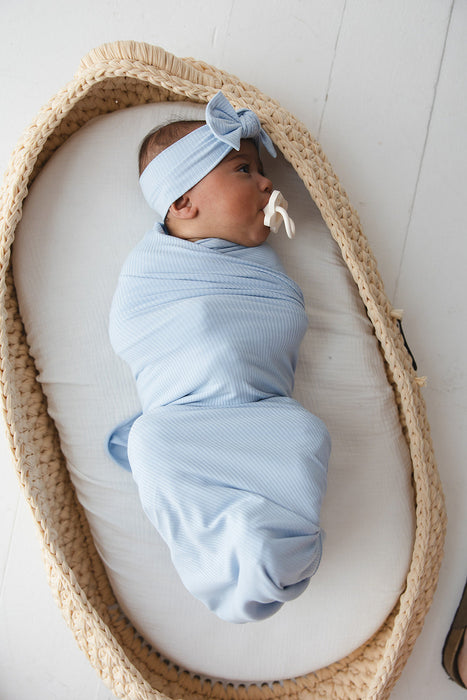 Blue Macaron (ribbed) - Lightweight Blanket