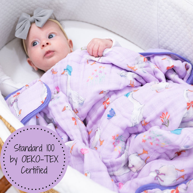 Goose Parade Muslin Baby Blanket