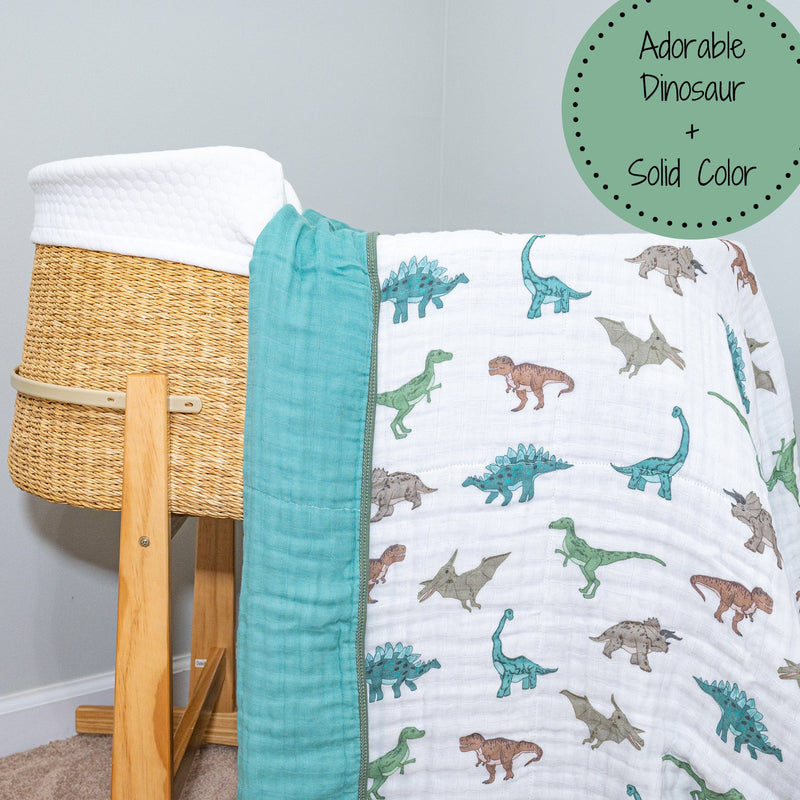 Have A T-rexcellent Day Muslin Baby Blanket