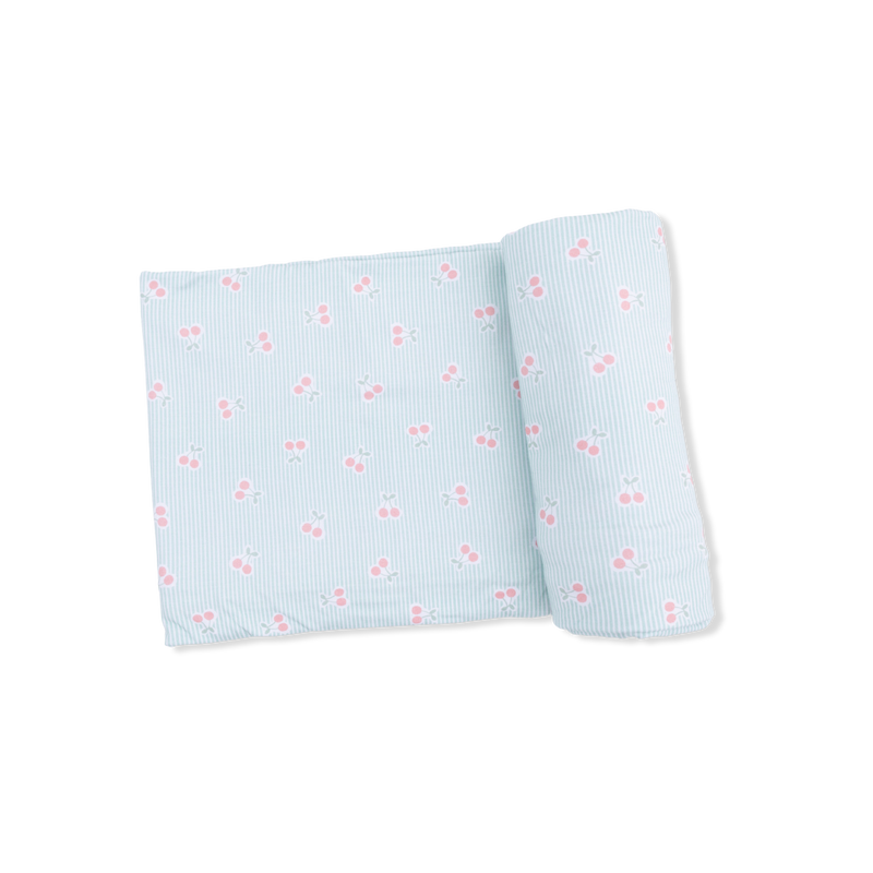 Tiny Cherry Stripe - Swaddle Blanket