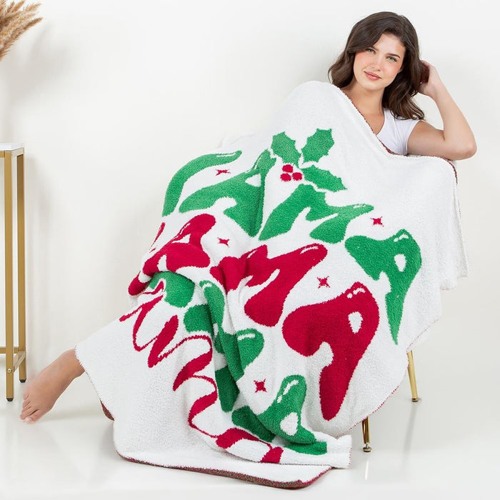 Mama - Christmas Colors - Brushed Poly Microfiber Throw Blanket