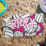 a beach towel with the name riley on it