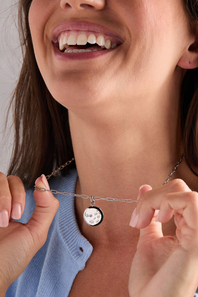 Wife Flower Disc Charm