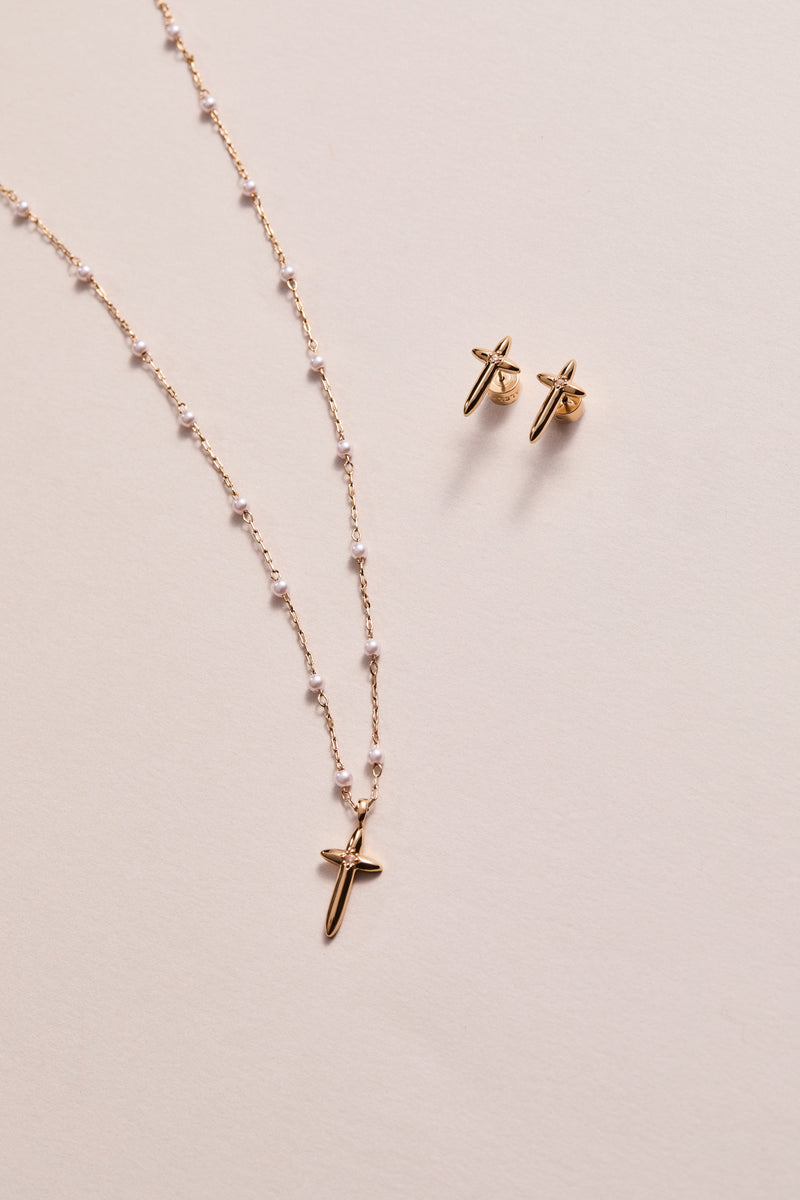 4:13 Cross Stud Earrings