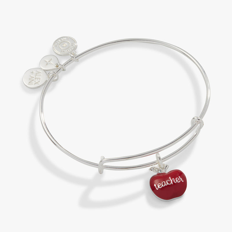 Teacher 'Grow, Inspire, Love' Apple Charm Bangle